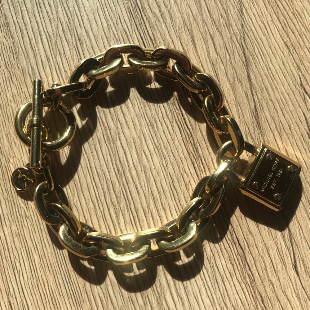 Michael Kors Gold Tone Padlock Bracelet